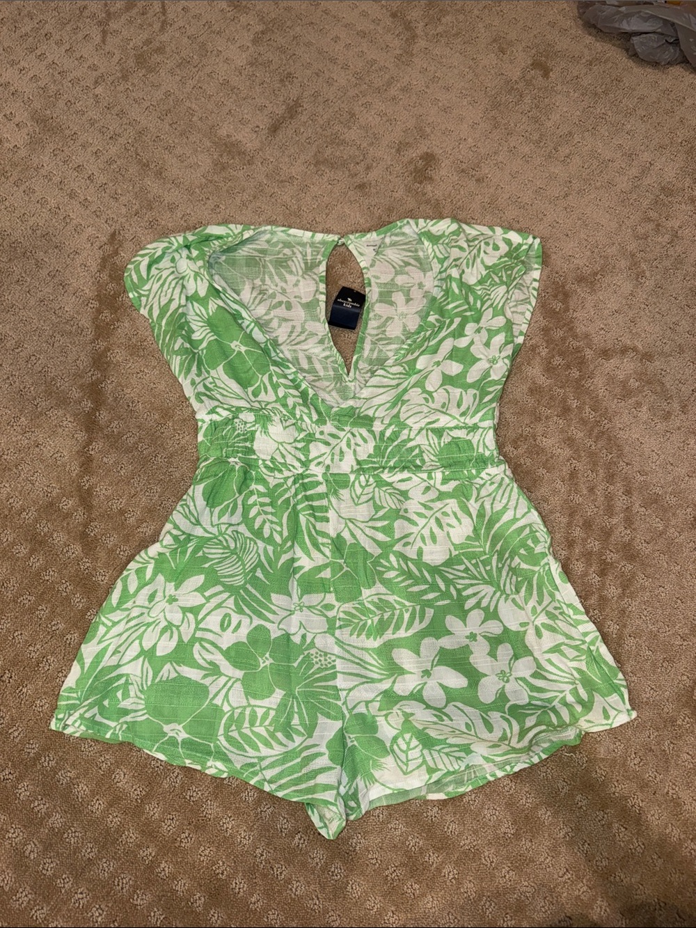 Abercrombie kids Green Floral swim suit cover up